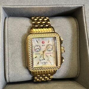 Michele Deco Gold Watch